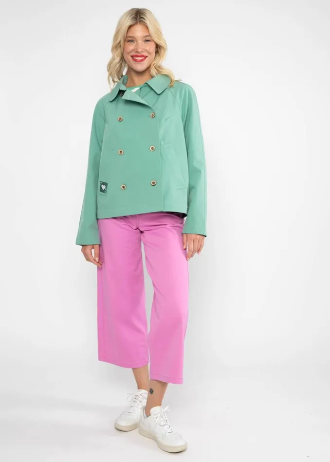 Blutsgeschwister Soft Shell Jacket Tiny Trench Green Women Jackets and Coats
