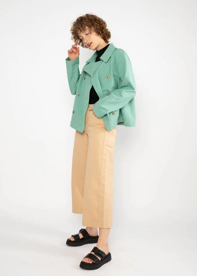 Blutsgeschwister Soft Shell Jacket Tiny Trench Green Women Jackets and Coats