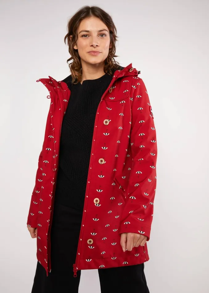 Blutsgeschwister Soft Shell Jacket Wild Weather Red Women Jackets and Coats