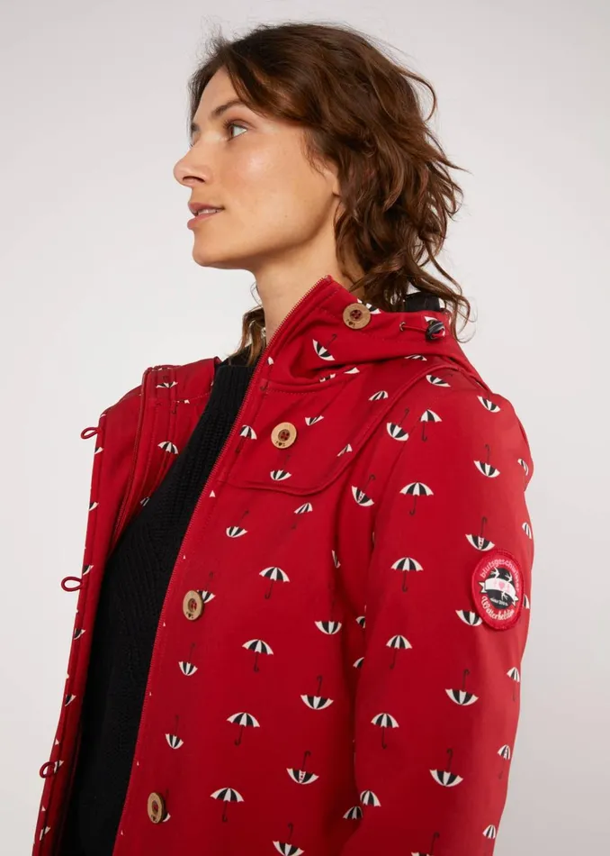 Blutsgeschwister Soft Shell Jacket Wild Weather Red Women Jackets and Coats