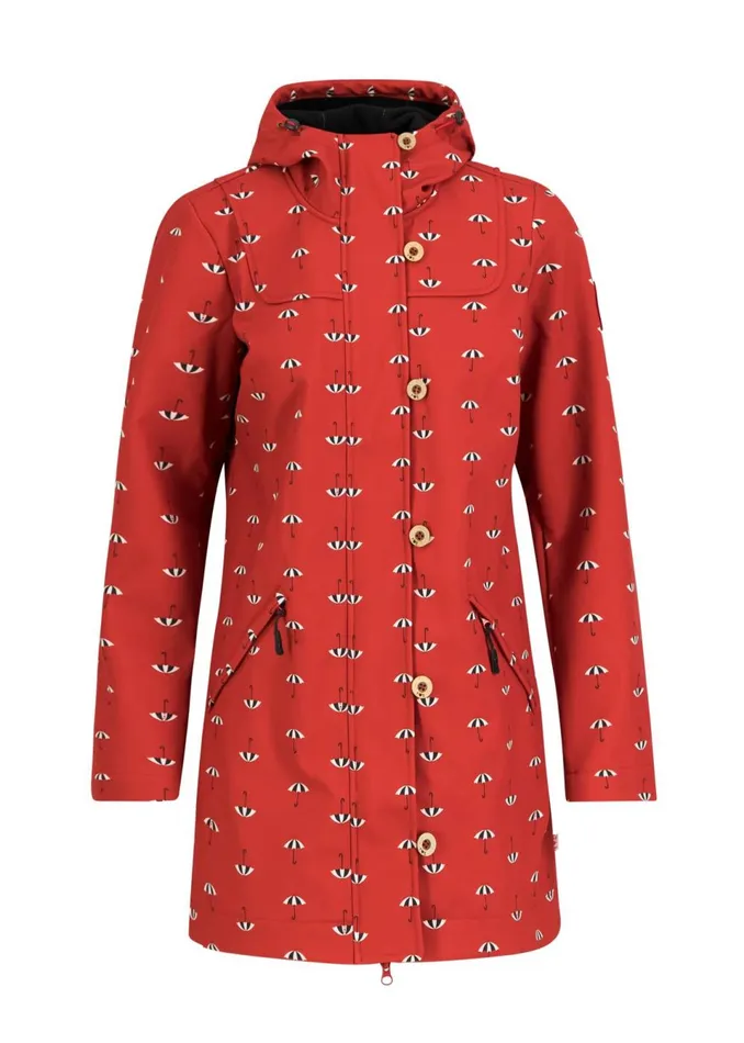 Blutsgeschwister Soft Shell Jacket Wild Weather Red Women Jackets and Coats