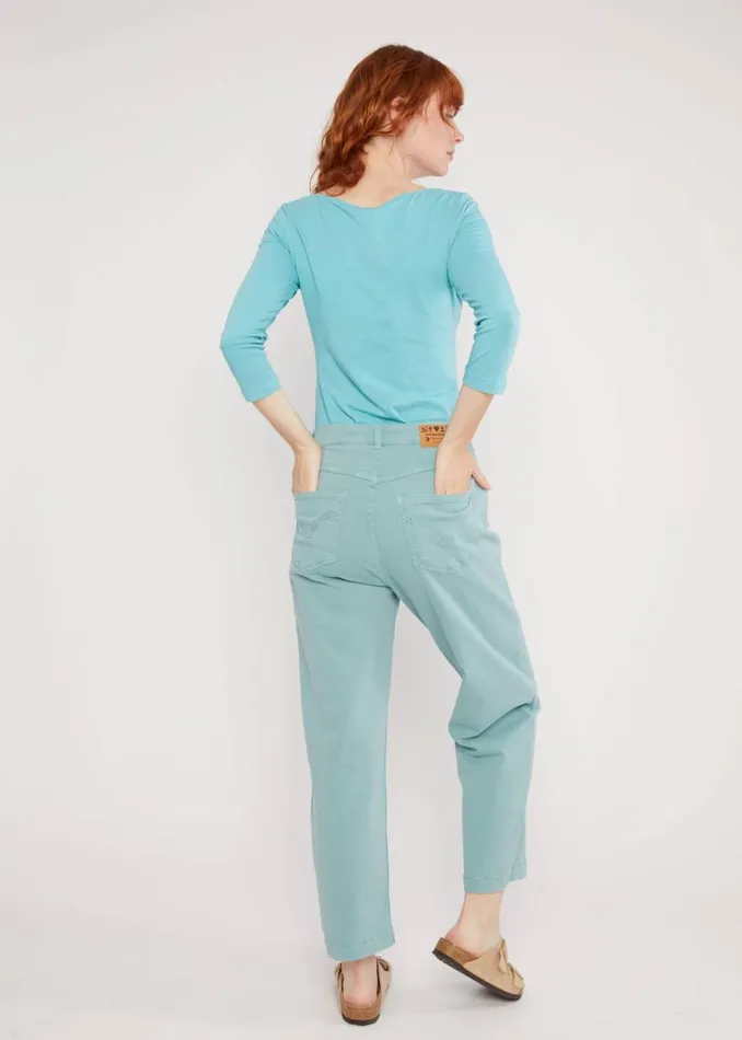 Blutsgeschwister Trousers High Waist Olotte Remade Blue Women Trousers