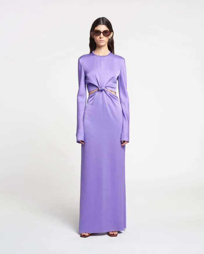 Bonno CutOut CrispSatin Maxi Dress Iris Women Nanushka Dresses
