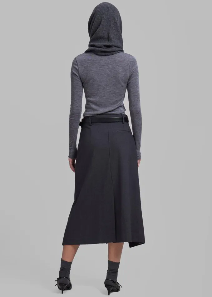 Bottoms Women The Frankie Shop Andy Midi Wrap Skirt 8211 Charcoal