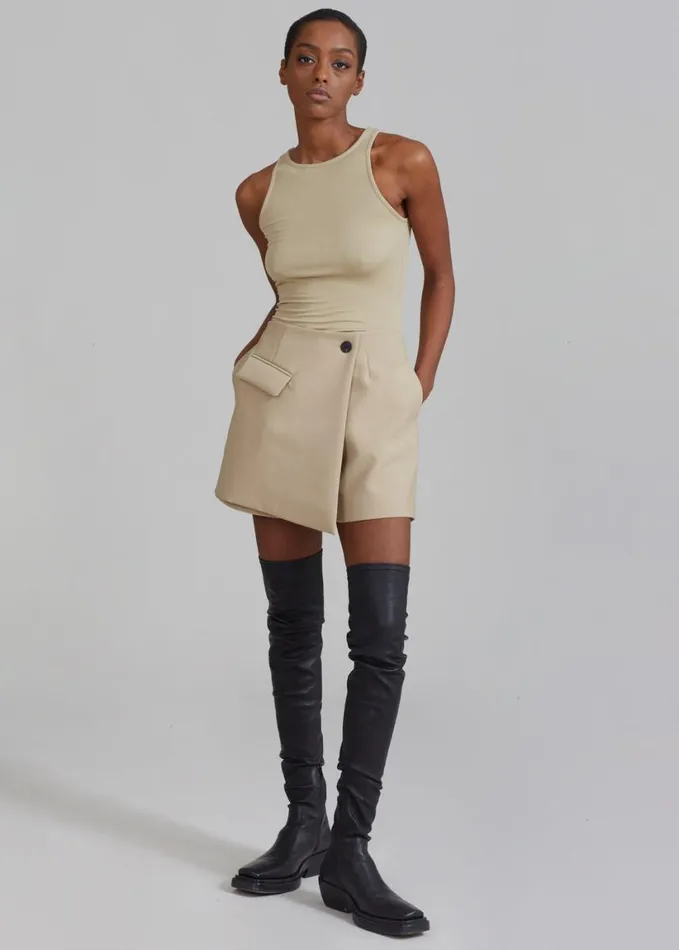 Bottoms Women The Frankie Shop Paige Wrap Skort 8211 Beige
