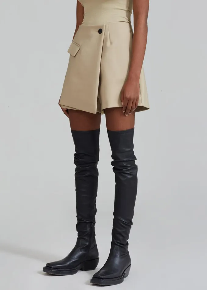 Bottoms Women The Frankie Shop Paige Wrap Skort 8211 Beige