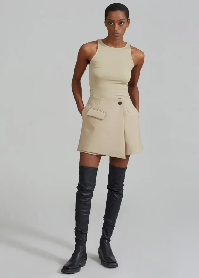 Bottoms Women The Frankie Shop Paige Wrap Skort 8211 Beige