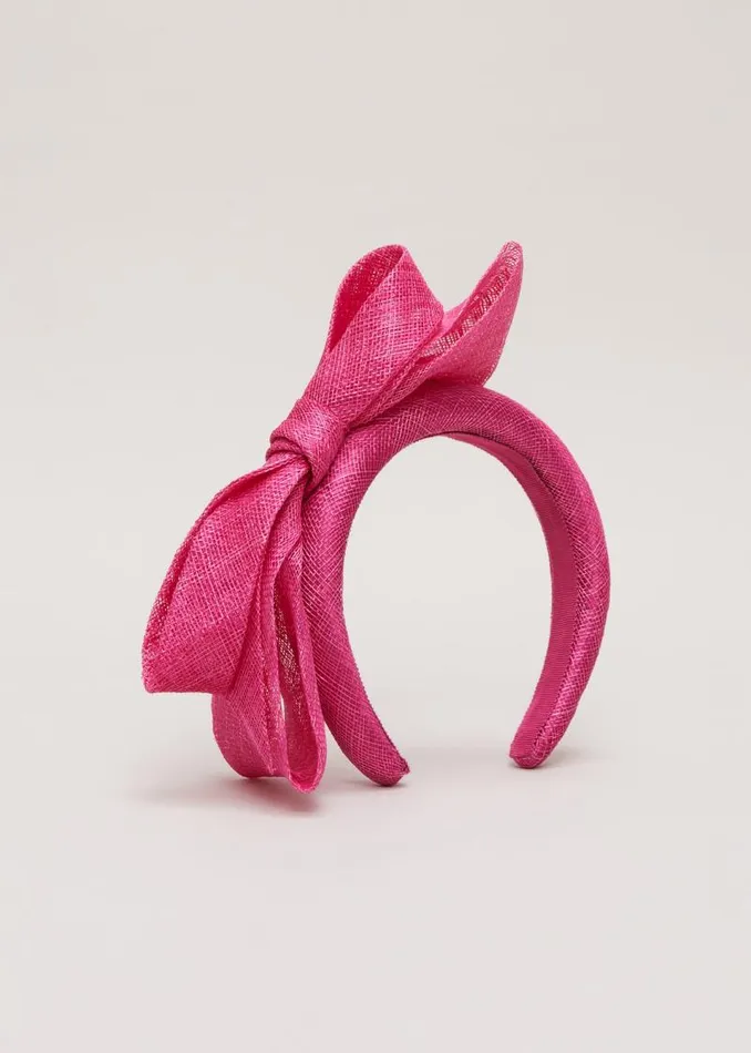 Bow Padded Headband Bright Pink Women Phase Eight Headbands