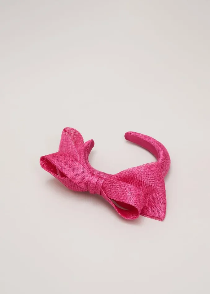 Bow Padded Headband Bright Pink Women Phase Eight Headbands