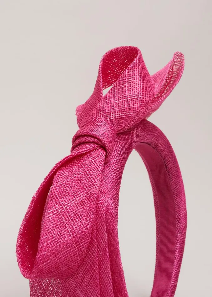 Bow Padded Headband Bright Pink Women Phase Eight Headbands