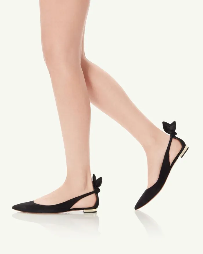 Bow Tie Ballet Black Women Aquazzura Essentials Bow Tie Ballet Black Women Aquazzura Essentials