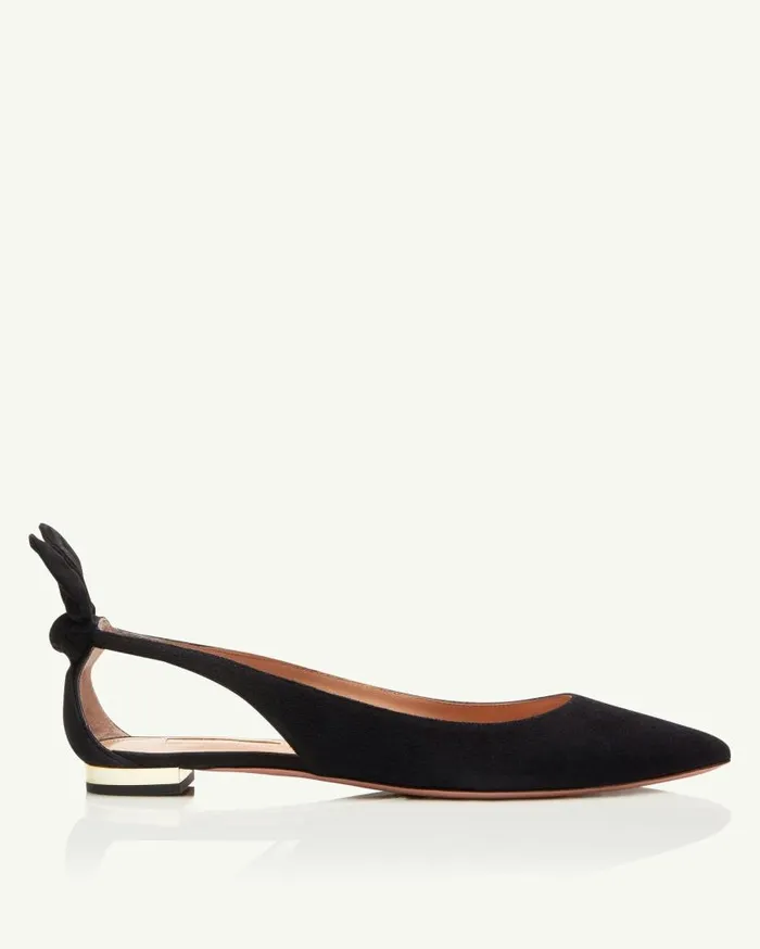 Bow Tie Ballet Black Women Aquazzura Essentials Bow Tie Ballet Black Women Aquazzura Essentials