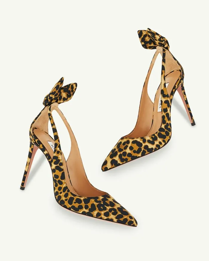 Bow Tie Pump 105 Leopard Women Aquazzura Pumps Bow Tie Pump 105 Leopard Women Aquazzura Pumps