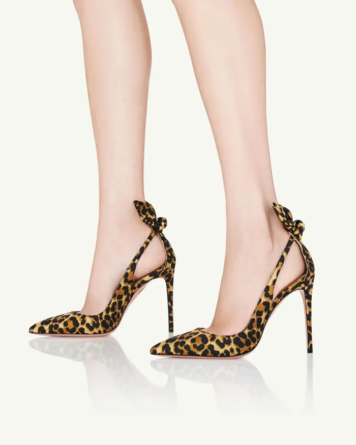 Bow Tie Pump 105 Leopard Women Aquazzura Pumps Bow Tie Pump 105 Leopard Women Aquazzura Pumps