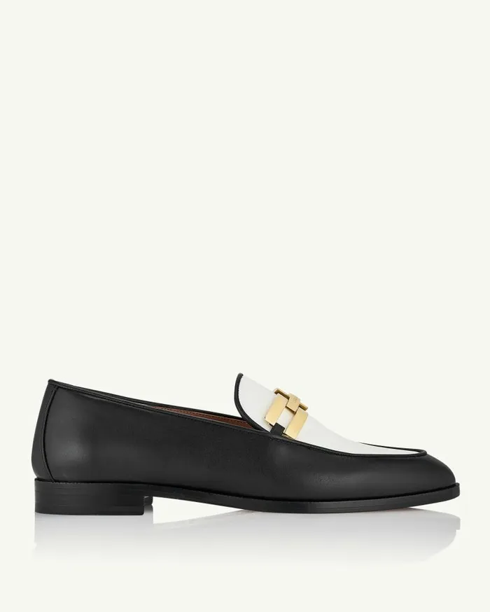 Brandi Mocassin Blackwhite Women Aquazzura Flats Brandi Mocassin Blackwhite Women Aquazzura Flats