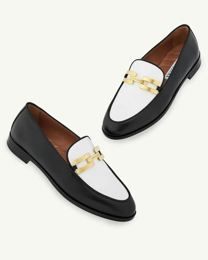 Brandi Mocassin Blackwhite Women Aquazzura Flats Brandi Mocassin Blackwhite Women Aquazzura Flats