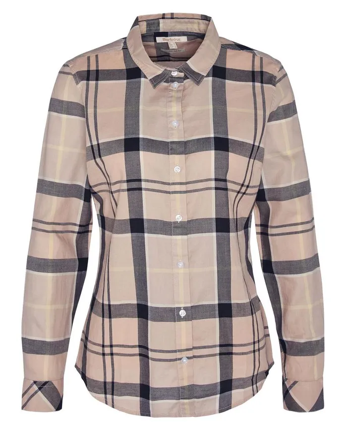 Bredon Regular Shirt Primrose Hessian Tartan Women Barbour Shirts and Blouses