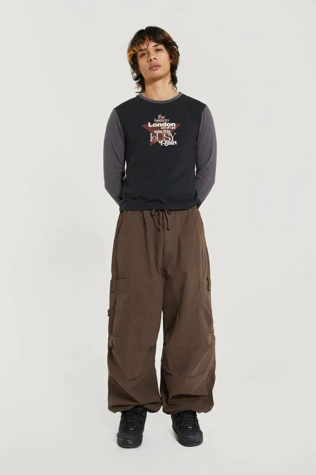 Brown Parachute Cargo Pants Brown Men Jaded London Parachute Pants