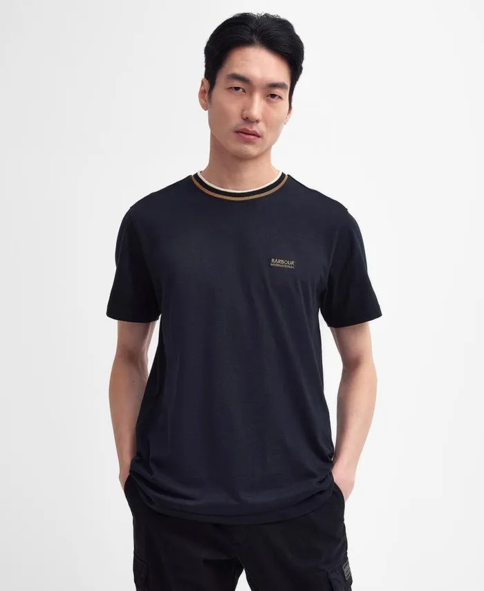 Buxton Tipped TShirt Dove Grey Men Barbour TShirts