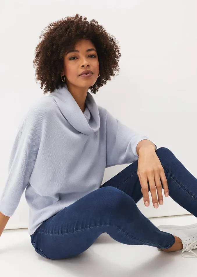 Camillan Cowl Neck Knit Jumper Pale Blue Women Phase Eight Knitwear