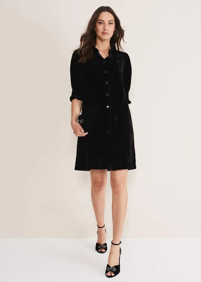 Candice Velvet Dress Black Women Phase Eight Dresses