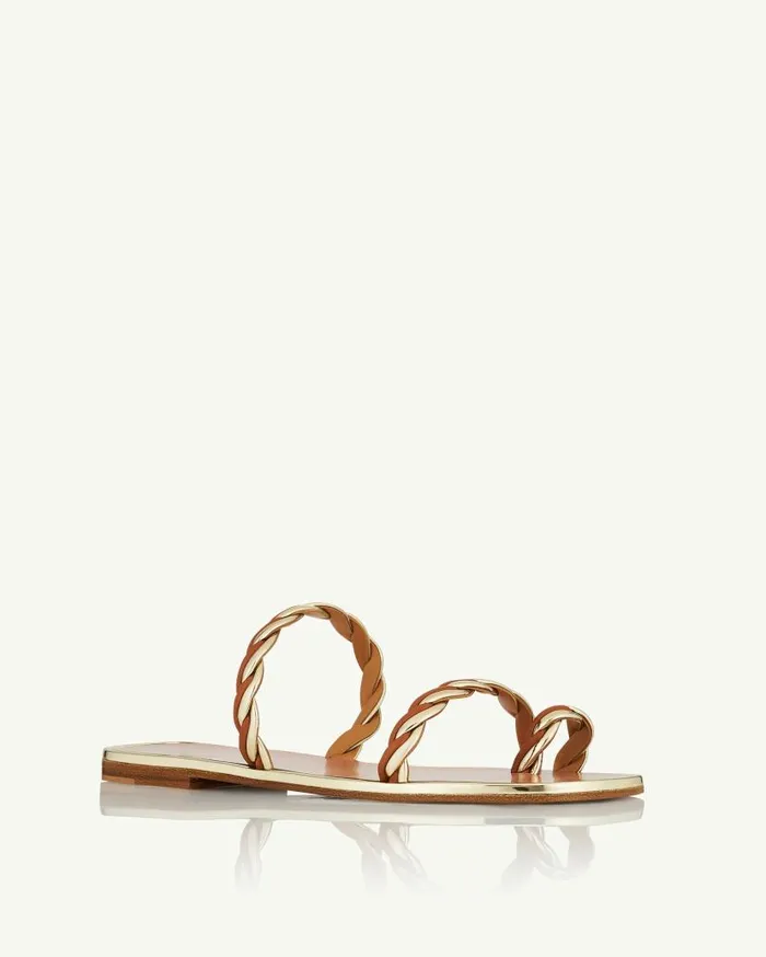Capalbio Sandal Flat Brown Women Aquazzura Slides and Mules