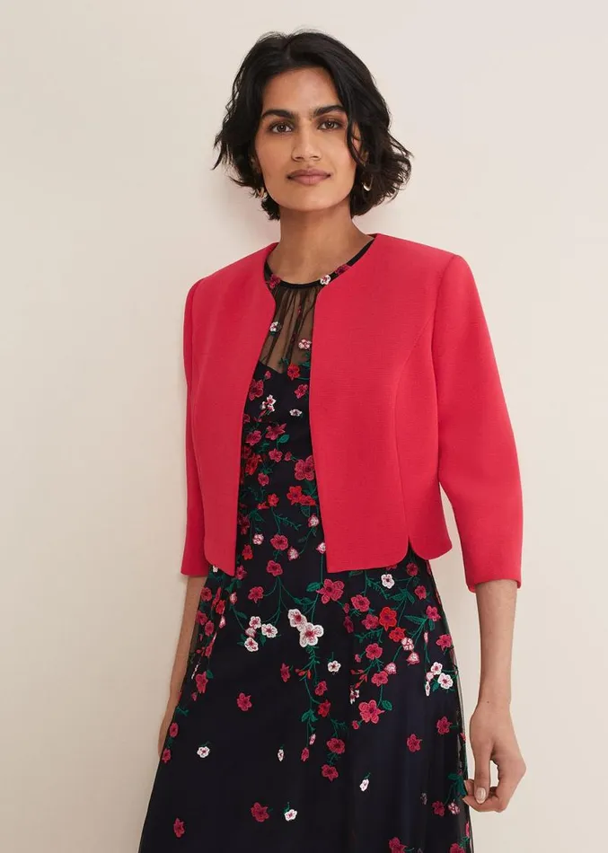 Cara Textured Jacket Raspberry Women Phase Eight Jackets