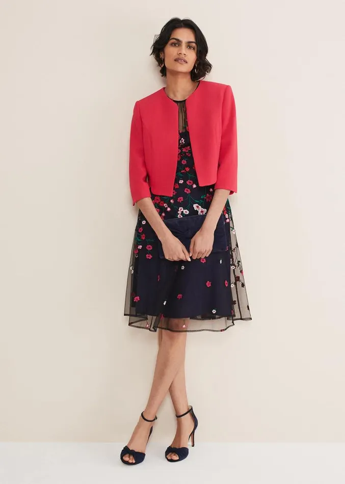 Cara Textured Jacket Raspberry Women Phase Eight Jackets