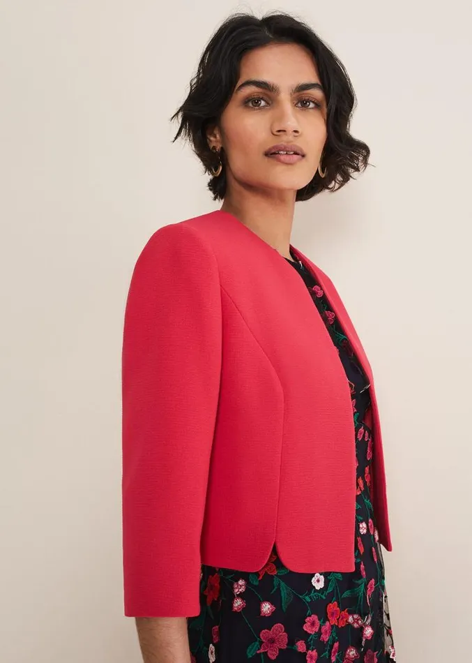 Cara Textured Jacket Raspberry Women Phase Eight Jackets