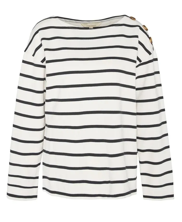 Caroline Striped Sweatshirt Antique White Stripe Women Barbour Hoodies and Sweatshirts