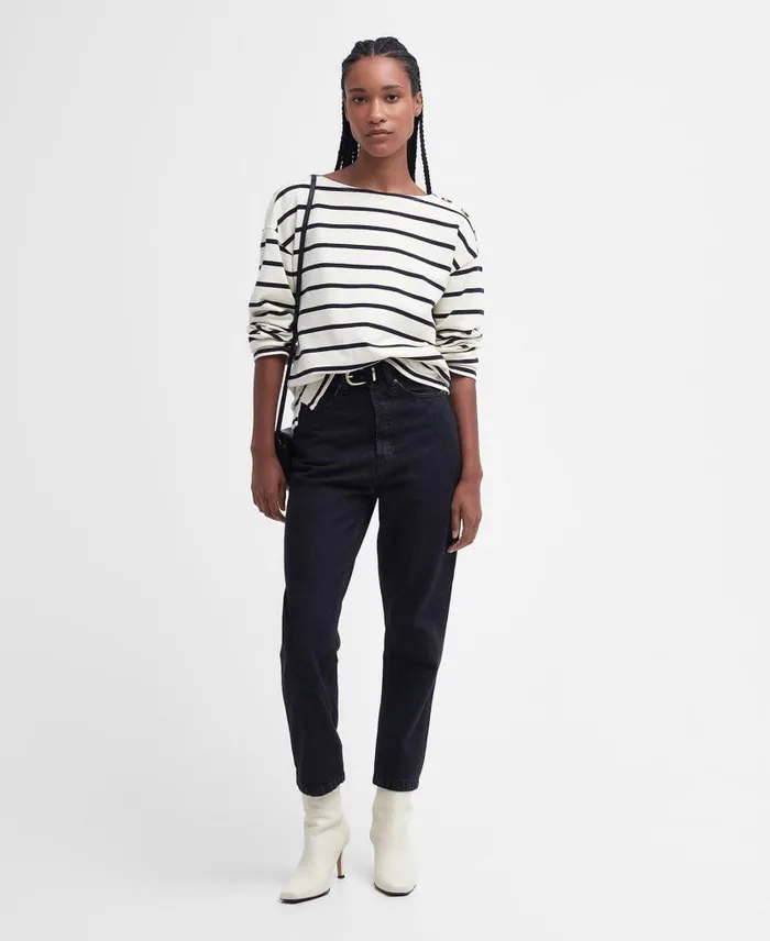 Caroline Striped Sweatshirt Antique White Stripe Women Barbour Hoodies and Sweatshirts