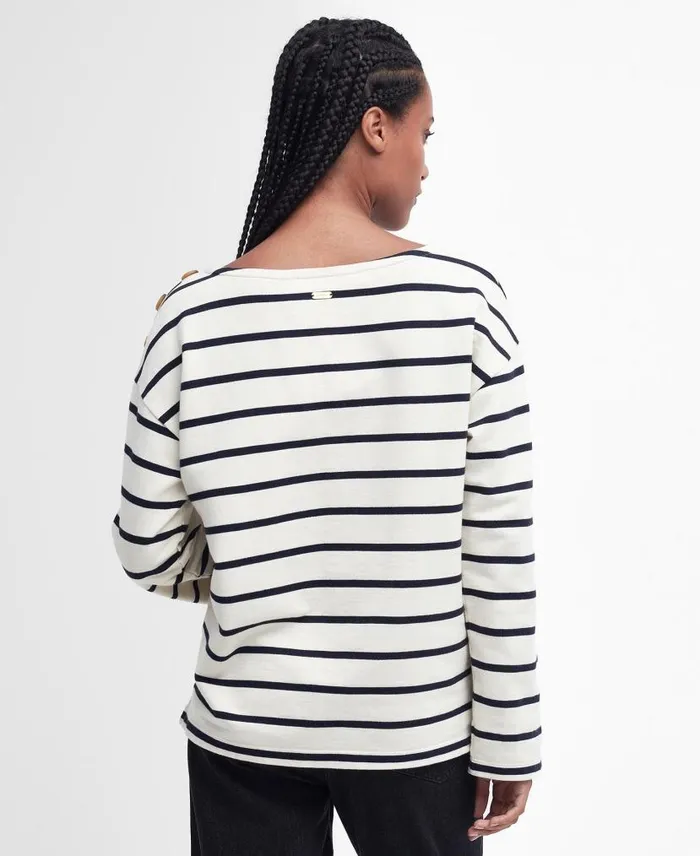 Caroline Striped Sweatshirt Antique White Stripe Women Barbour Hoodies and Sweatshirts