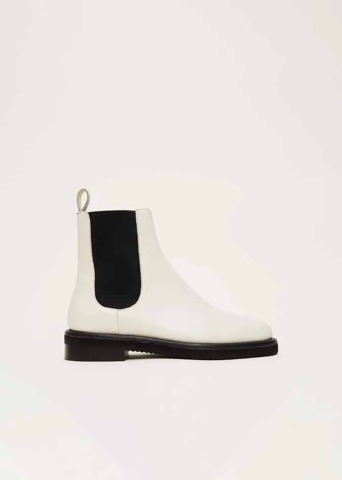Casual Leather Pull On Ankle Boots Cream Women Phase Eight Heels