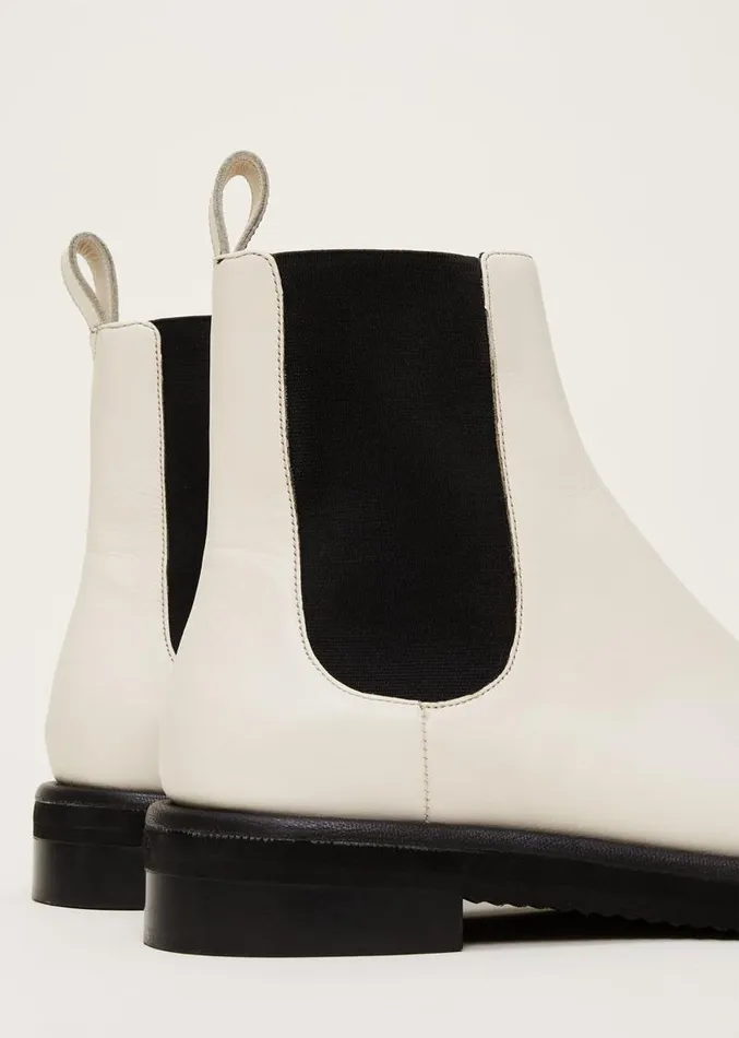 Casual Leather Pull On Ankle Boots Cream Women Phase Eight Heels
