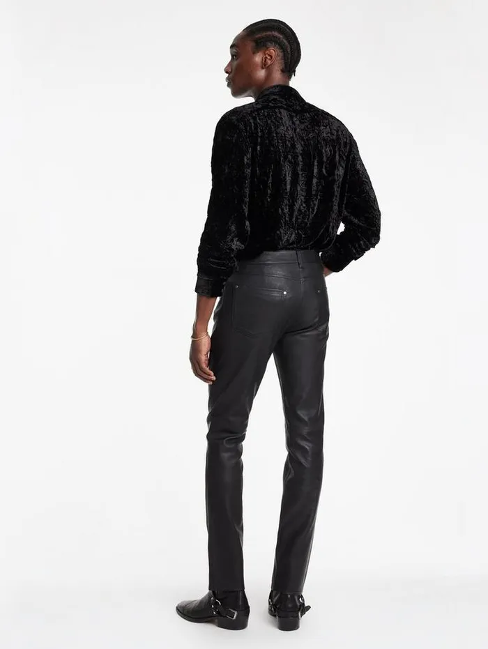 Casual Pants Men John Varvatos THE ROCKER LEATHER PANTS Black
