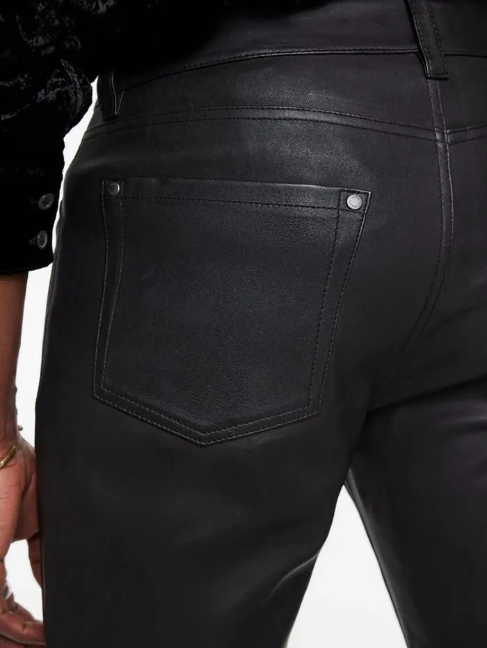 Casual Pants Men John Varvatos THE ROCKER LEATHER PANTS Black