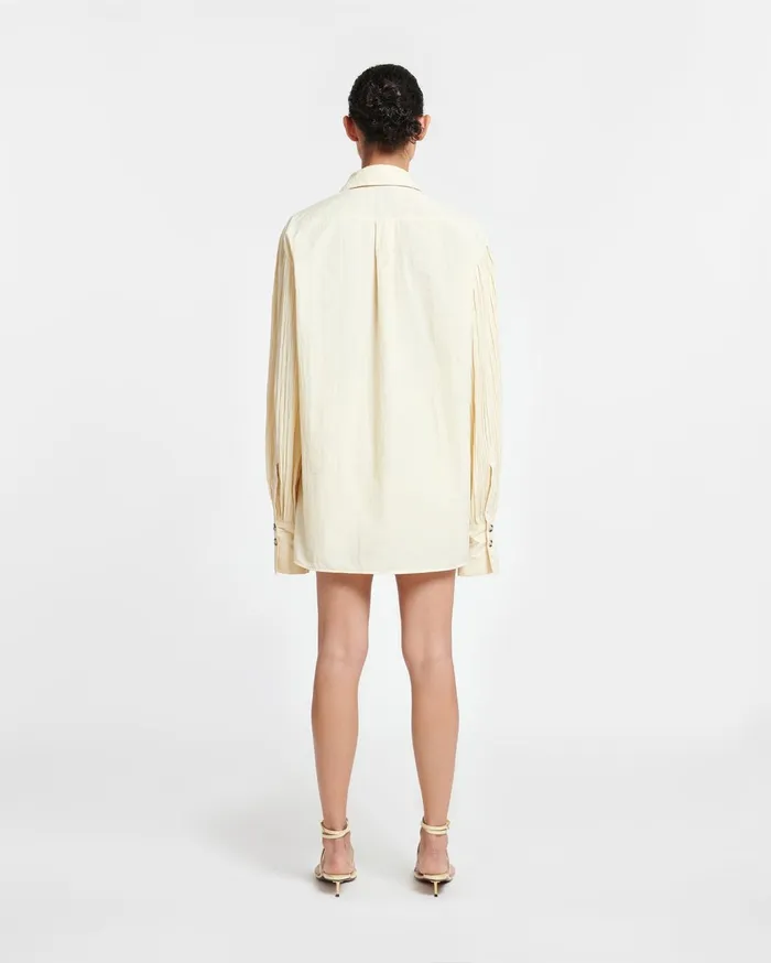 Ceara Smocked Okobor AltLeather Mini Skirt Lemongrass Women Nanushka Bottoms
