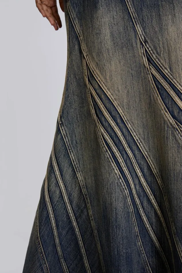 Celadon Denim Maxi Skirt Blue Women Jaded London Skirts