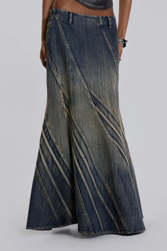 Celadon Denim Maxi Skirt Blue Women Jaded London Skirts
