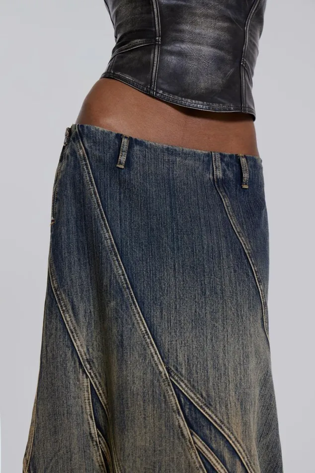 Celadon Denim Maxi Skirt Blue Women Jaded London Skirts