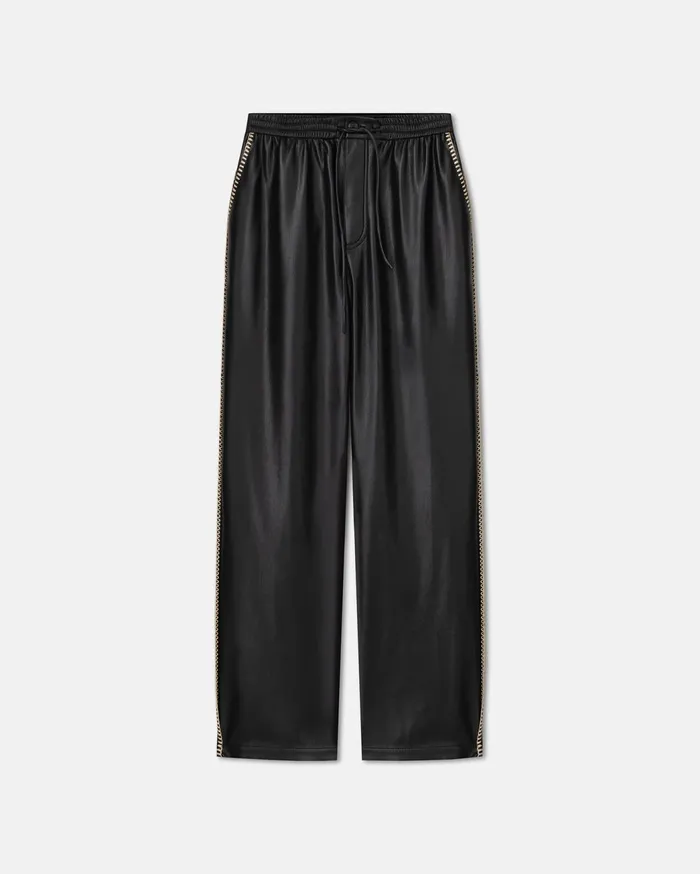 Ceron RaffiaTrimmed Okobor AltLeather Pants Black Men Nanushka Pants