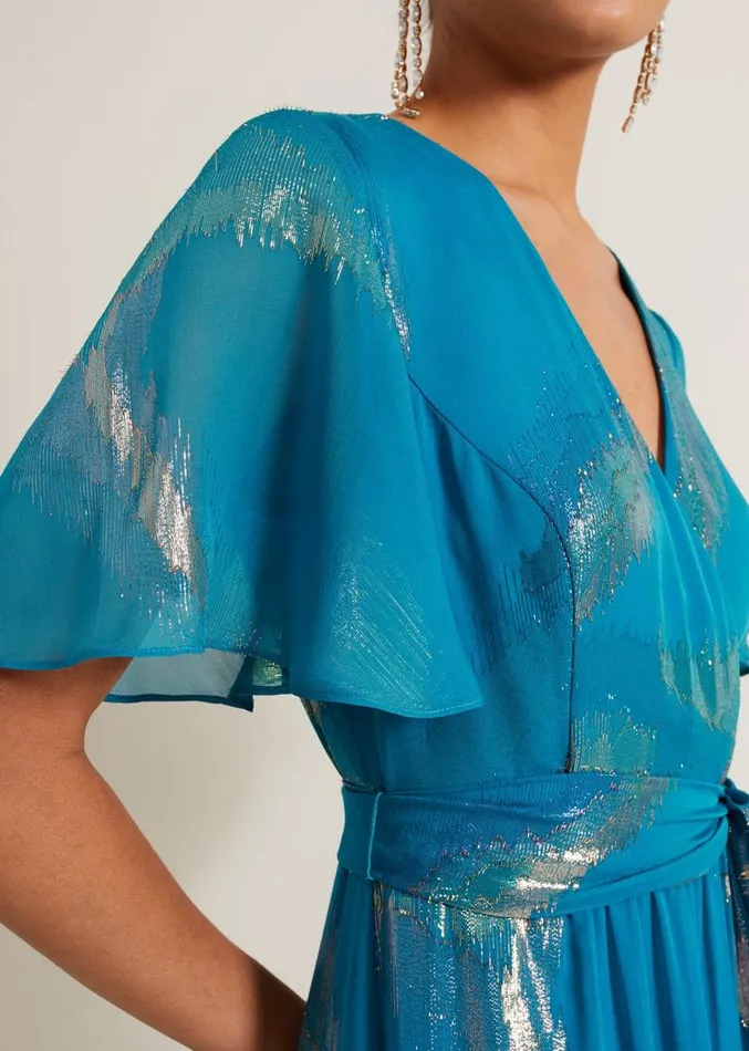 Charissa Silk Maxi Dress Blue Women Phase Eight Dresses