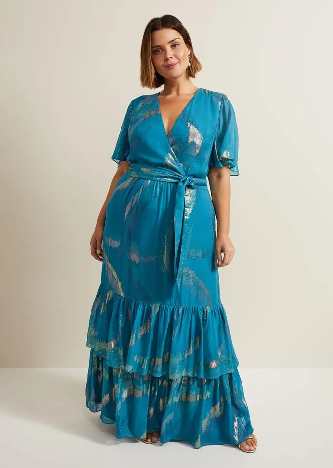 Charissa Silk Maxi Dress Blue Women Phase Eight Dresses