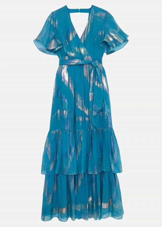 Charissa Silk Maxi Dress Blue Women Phase Eight Dresses