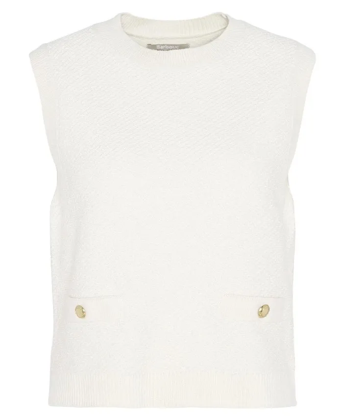 Charlene Sweater Vest Antique White Women Barbour Jumpers