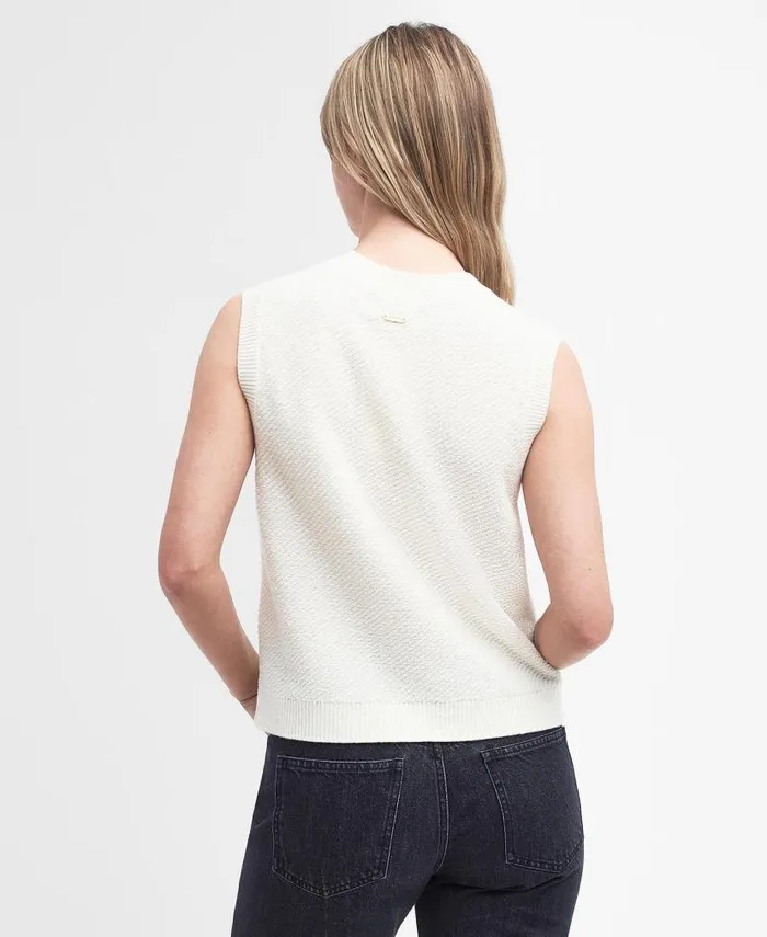 Charlene Sweater Vest Antique White Women Barbour Jumpers