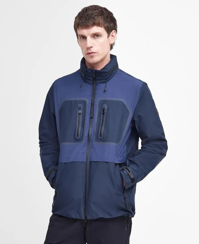 Chevin Waterproof Jacket Sapphire Navy Men Barbour Waterproof Jackets