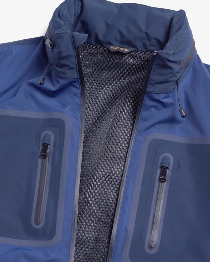 Chevin Waterproof Jacket Sapphire Navy Men Barbour Waterproof Jackets