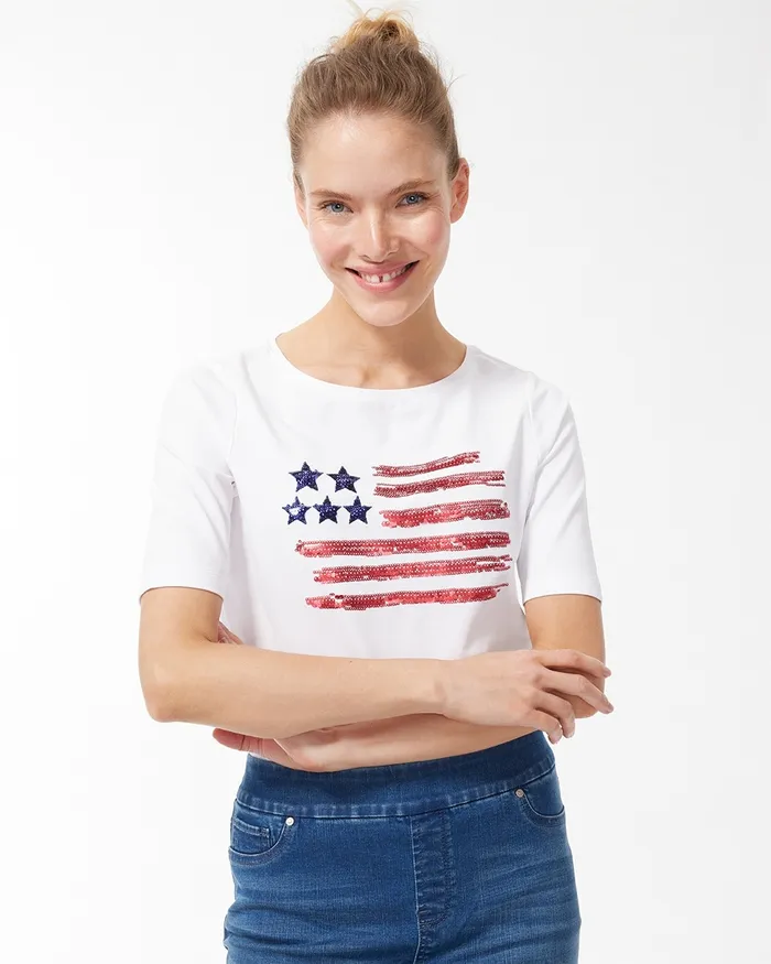 Chico039s Americana Tee Alabaster Women Tops