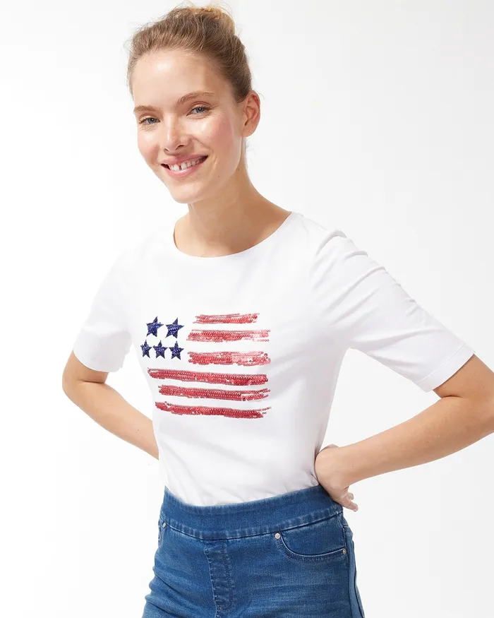 Chico039s Americana Tee Alabaster Women Tops